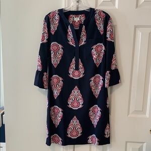 Crown & Ivy Navy & Pink Patterned Tunic Dress